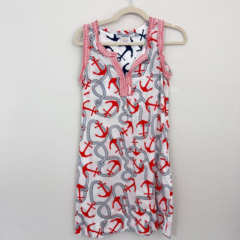 Gretchen Scott Womens Mini Dress Size XS Nautical Coastal Cotton Summer Preppy